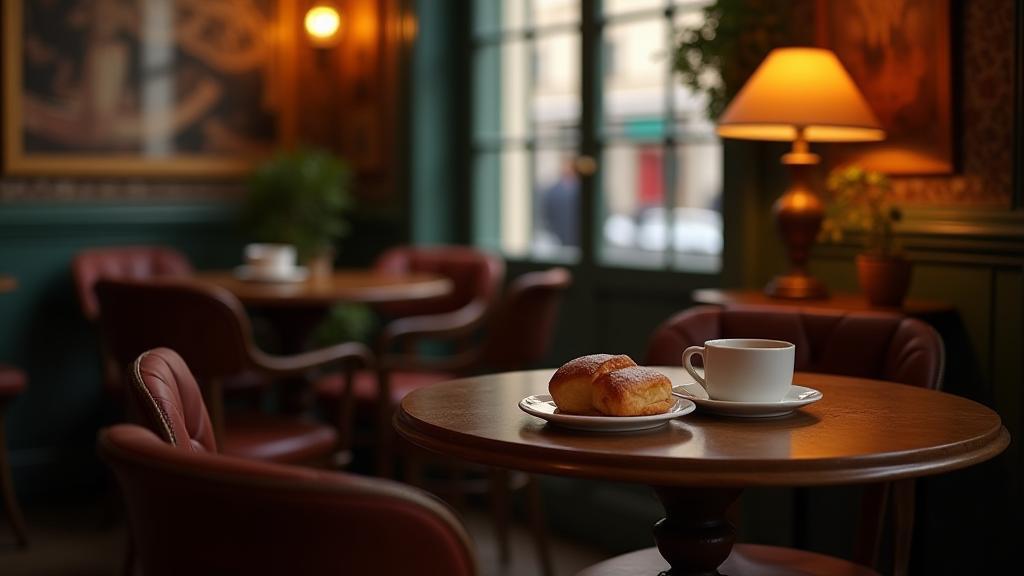 A cozy Parisian café scene, inviting and authentic